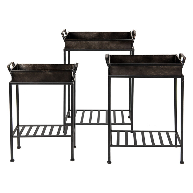 Clayre & Eef Plantenstandaard set van 3 ijzer plantentafel 2003104 large