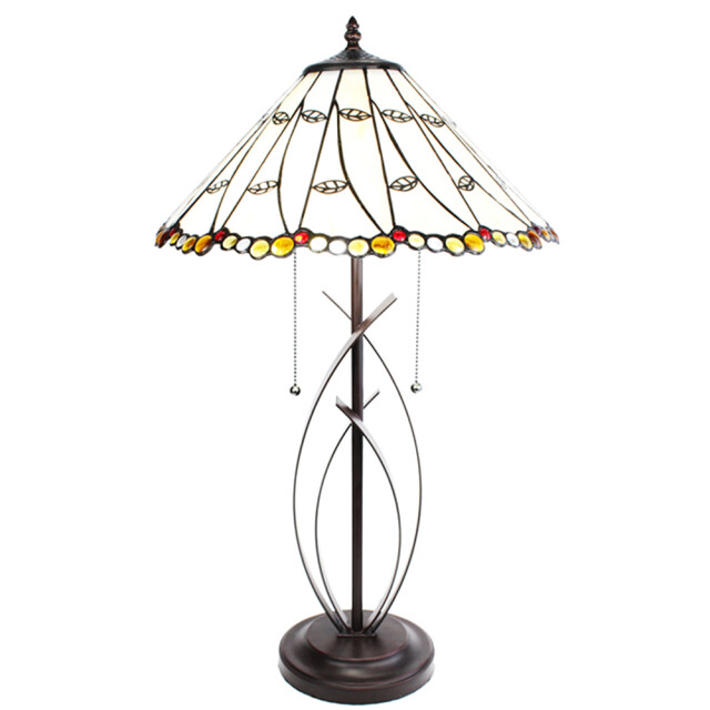 LumiLamp Tiffany tafellamp Ø 41x68 cm glas rond tiffany bureaulamp 2201445 large