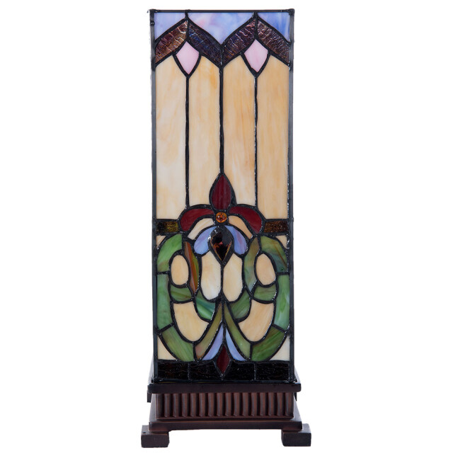 LumiLamp Tiffany tafellamp 17x17x44 cm blauw glas vierkant tiffany 1088578 large