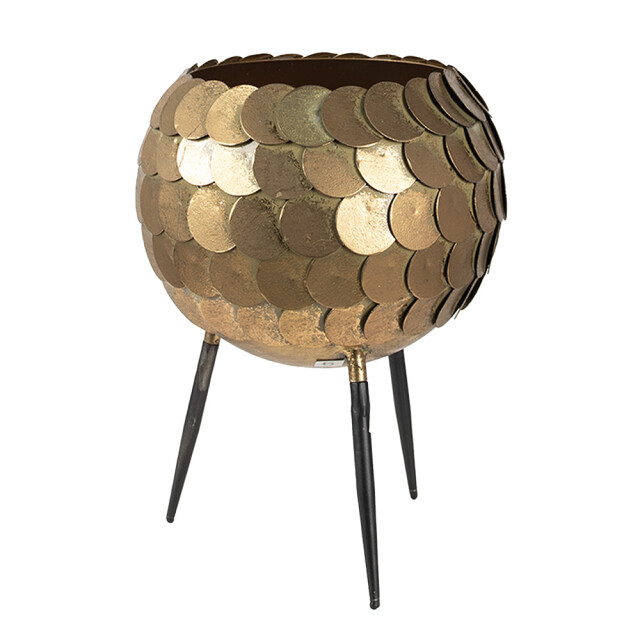 Clayre & Eef Planthouder Ø 22x28 cm zwart ijzer rond bloempot op 2733729 large