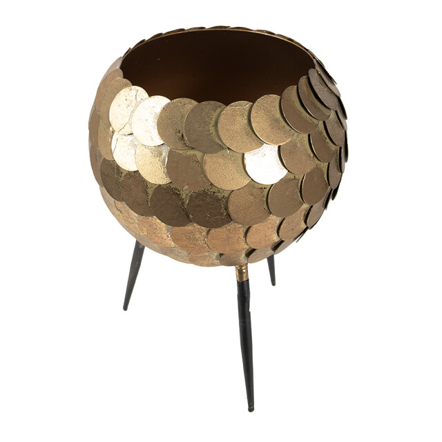 Clayre & Eef Planthouder Ø 22x28 cm zwart ijzer rond bloempot op 2733729 large