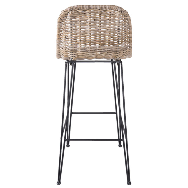 Clayre & Eef Barkruk 40x40x93 cm rotan ijzer kruk 1088918 large