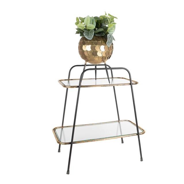 Clayre & Eef Planthouder Ø 22x28 cm zwart ijzer rond bloempot op 2733729 large