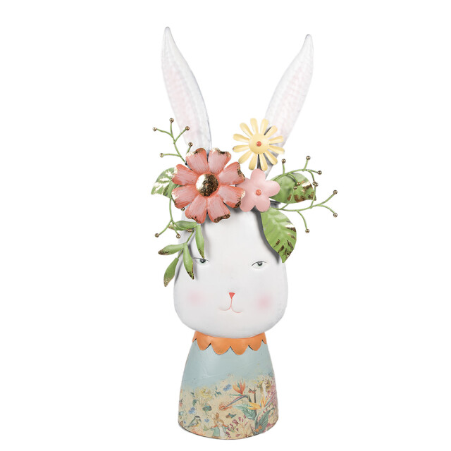 Clayre & Eef Bloempot konijn 62 cm ijzer decoratie beeld 2844356 large
