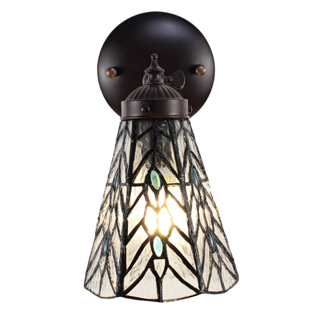 LumiLamp Wandlamp tiffany 17x12x23 cm glas metaal rond muurlamp 1941686 large