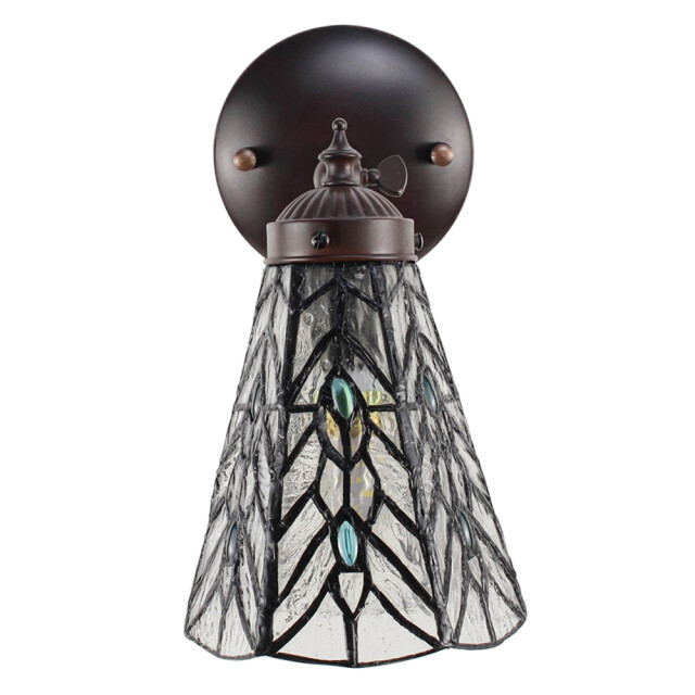 LumiLamp Wandlamp tiffany 17x12x23 cm glas metaal rond muurlamp 1941686 large