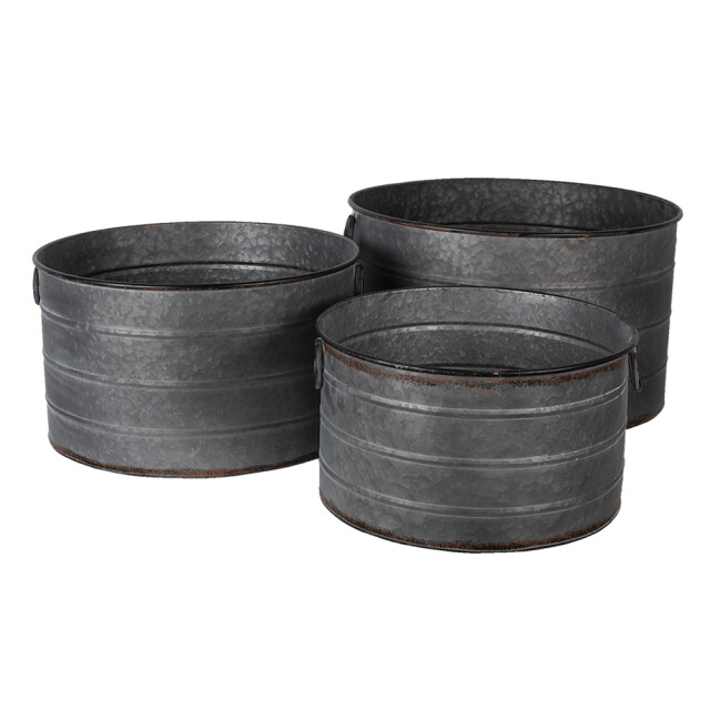 Clayre & Eef Planthouder metaal rond plantenpot 1365324 large