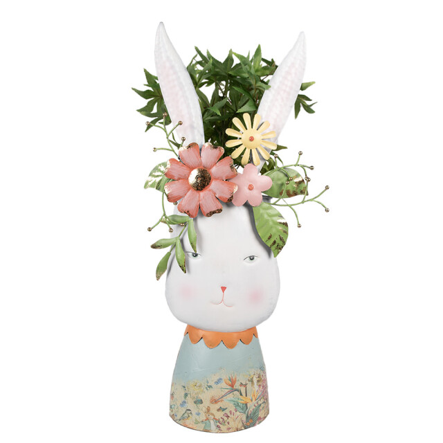 Clayre & Eef Bloempot konijn 62 cm ijzer decoratie beeld 2844356 large