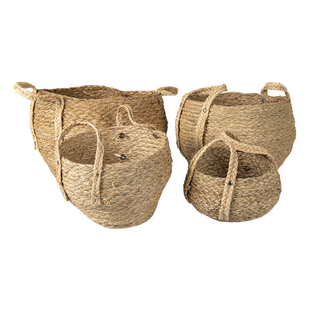 Clayre & Eef Opbergmand set van 4 Ø 30 Ø 18cm stro rond mand 1453875 large