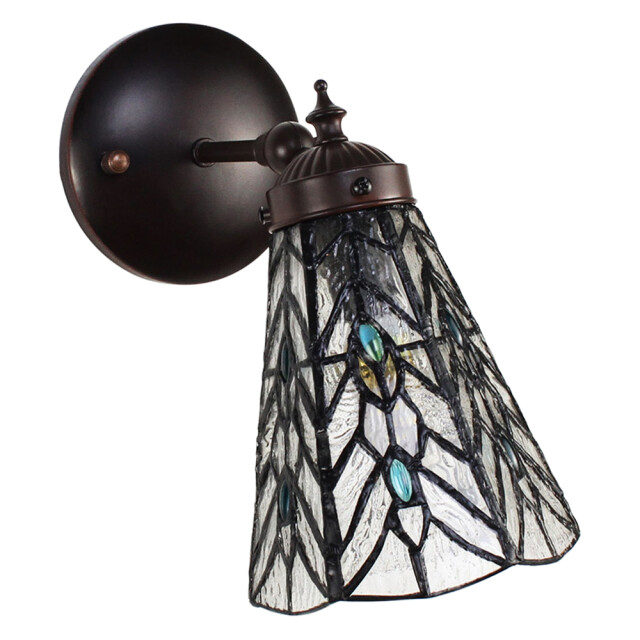 LumiLamp Wandlamp tiffany 17x12x23 cm glas metaal rond muurlamp 1941686 large