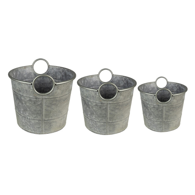 Clayre & Eef Planthouder Ø 32x25 cm grijs metaal rond bloempot 2411404 large