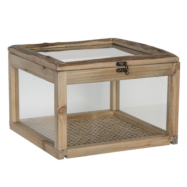 Clayre & Eef Opbergkist 30x30x21 cm hout vierkant speelgoedkist 1095938 large