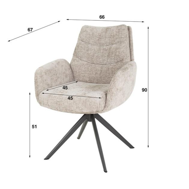 Hoyz armstoel lounge rich zandkleur set van 2 3005212 large
