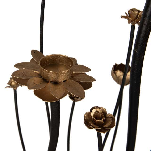 Clayre & Eef Kandelaar 69x15x66 cm goudkleurig ijzer bloemen 2704949 large