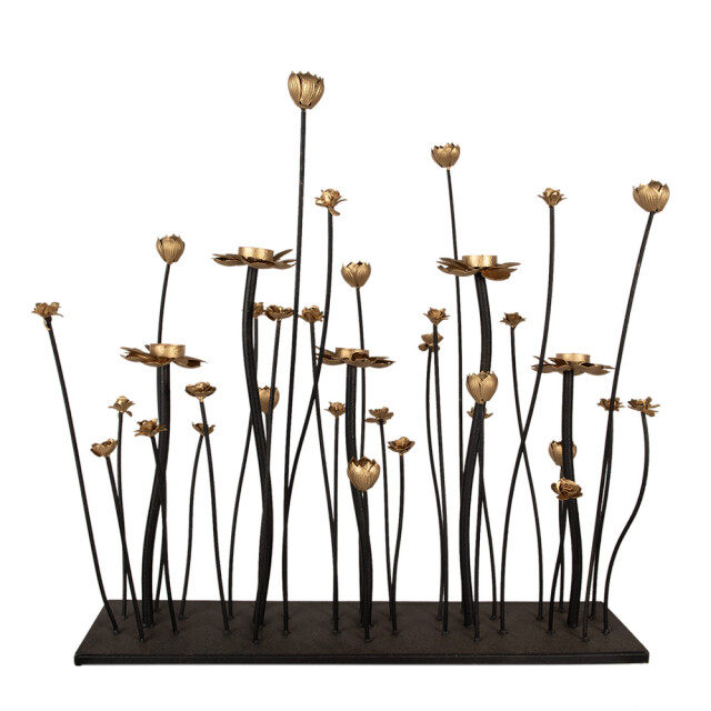 Clayre & Eef Kandelaar 69x15x66 cm goudkleurig ijzer bloemen 2704949 large