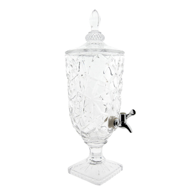 Clayre & Eef Sapkan met kraan en deksel 3000 ml glas rond waterkan 1097049 large
