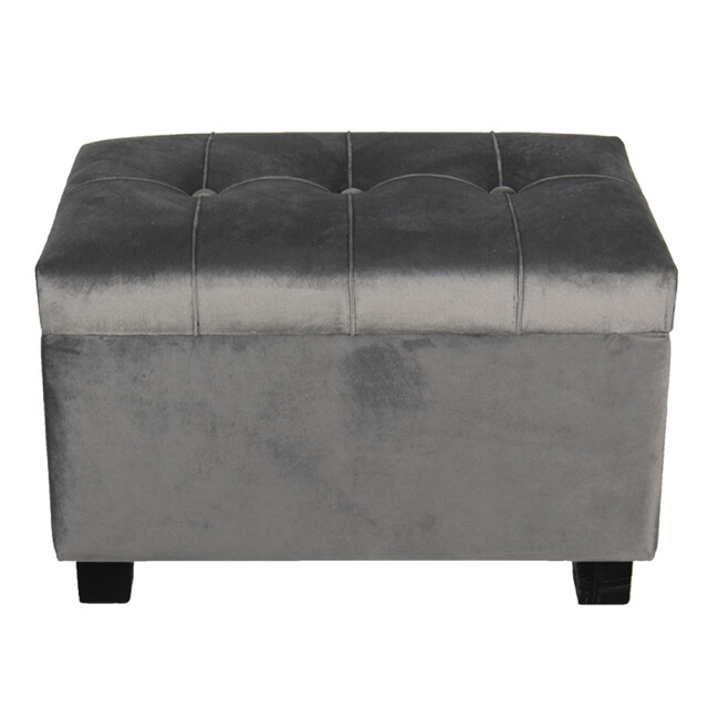 Clayre & Eef Poef 50x34x33 cm hout textiel rechthoek hocker 1089249 large