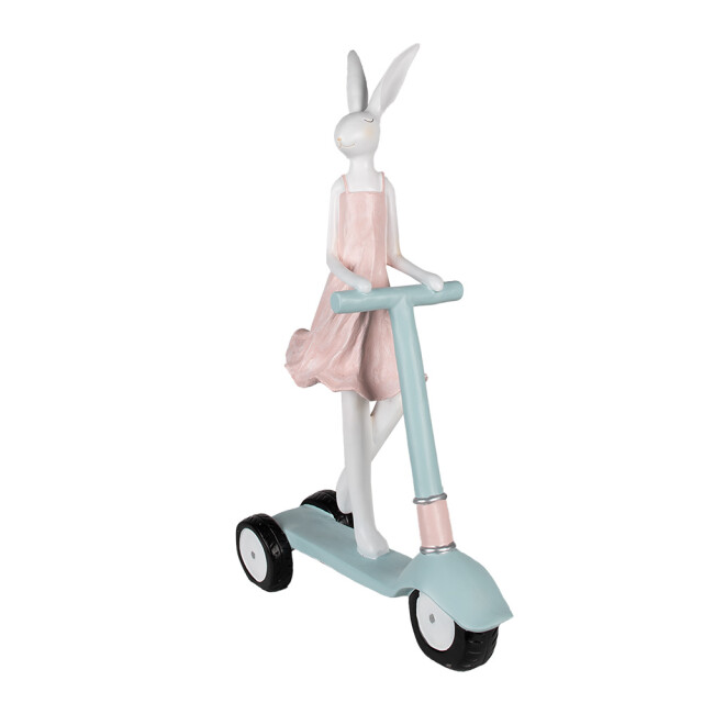 Clayre & Eef Beeld konijn 62 cm roze polyresin paasdecoratie 2825382 large