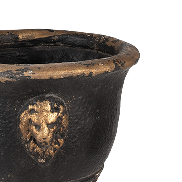 Clayre & Eef Bloempot Ø 33x42 cm zwart keramisch materiaal plantenhouder 2847947 large