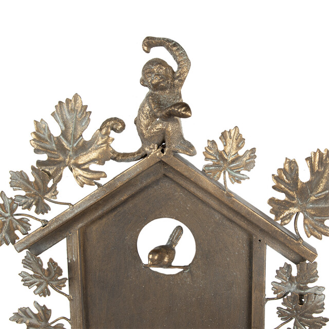 Clayre & Eef Wandklok 36x8x86 cm ijzer bladeren muurklok 2765635 large