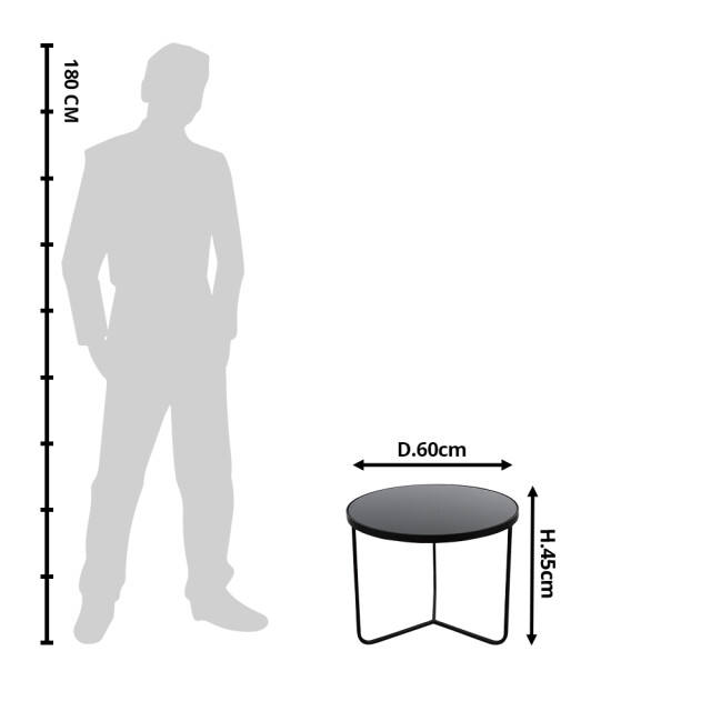 Clayre & Eef Bijzettafel Ø 60x45 cm aluminium rond 1846613 large