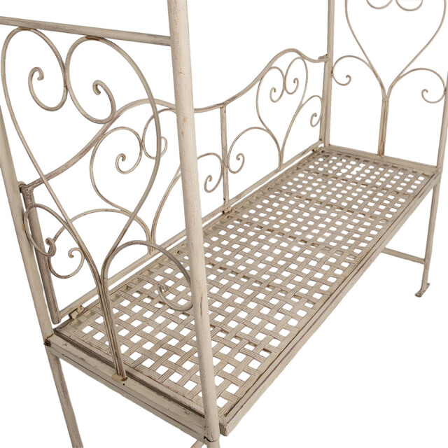 Clayre & Eef Rozenboog met bank 108x41x239 cm ijzer klimplantenrek 2433175 large