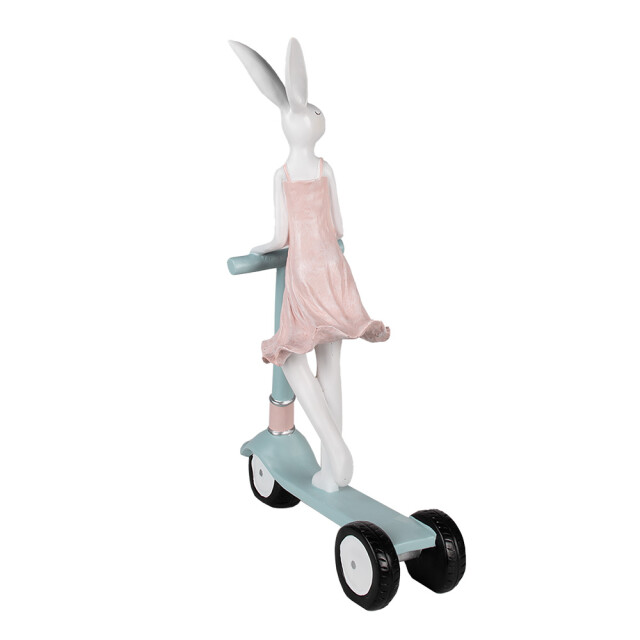Clayre & Eef Beeld konijn 62 cm roze polyresin paasdecoratie 2825382 large