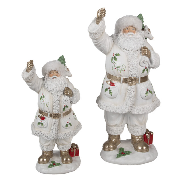 Clayre & Eef Kerstdecoratie beeld kerstman 43 cm kunststof 2938254 large
