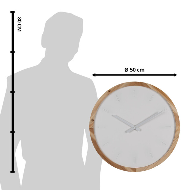 Clayre & Eef Wandklok Ø 50 cm bruin hout muurklok 2444158 large