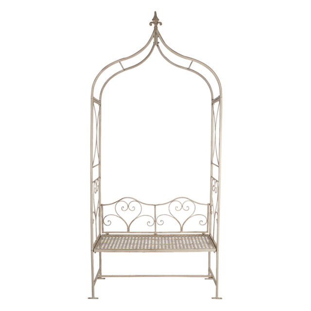 Clayre & Eef Rozenboog met bank 108x41x239 cm ijzer klimplantenrek 2433175 large