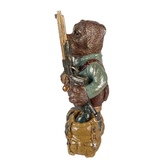 Clayre & Eef Beeld hond 20x13x32 cm groen polyresin 2332516 large
