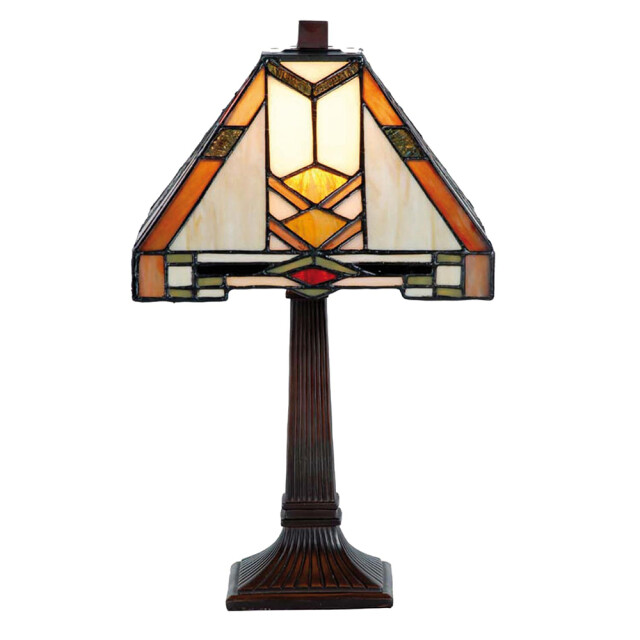 LumiLamp Tiffany tafellamp 22x22x38 cm geel glas tiffany bureaulamp 1088708 large