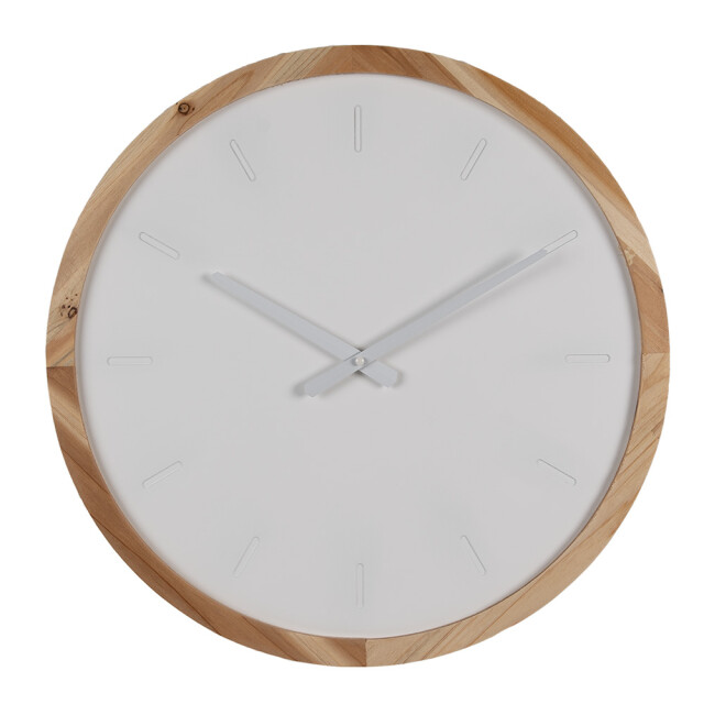 Clayre & Eef Wandklok Ø 50 cm bruin hout muurklok 2444158 large