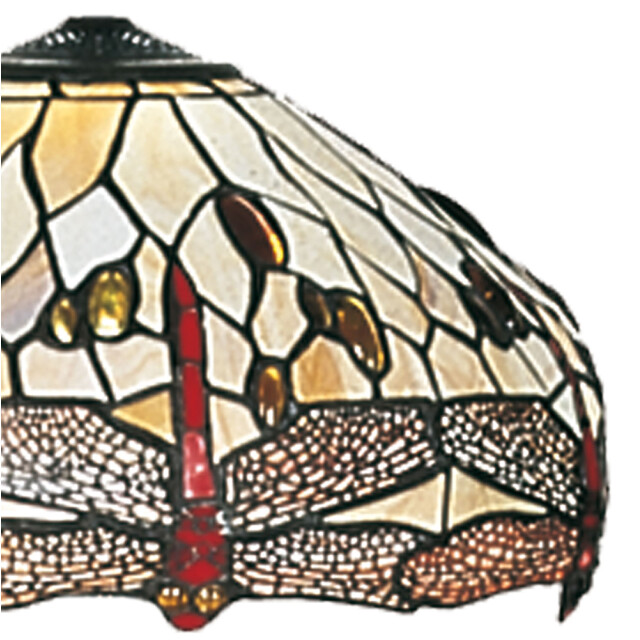 LumiLamp Lampenkap tiffany Ø 40 cm beige glas libelle glazen lampenkap 1088408 large