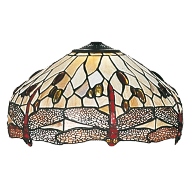 LumiLamp Lampenkap tiffany Ø 40 cm beige glas libelle glazen lampenkap 1088408 large