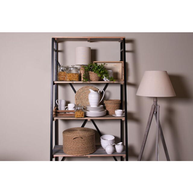 Clayre & Eef Poef Ø 40x23 cm zeegras rond hocker 1315923 large