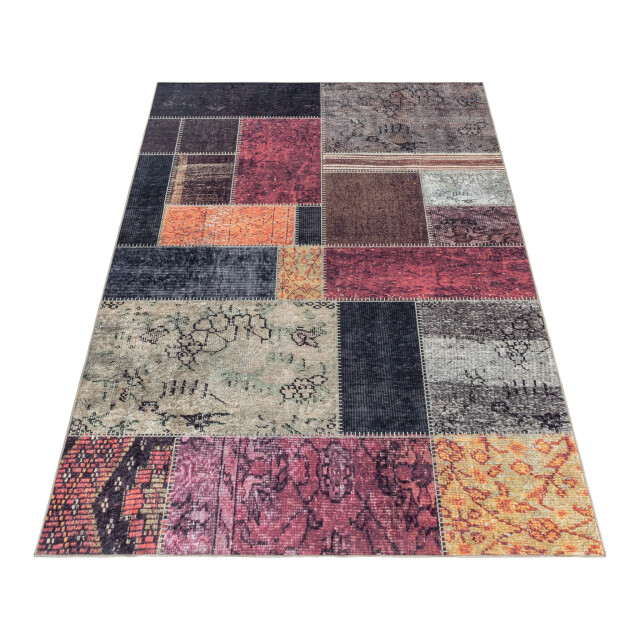 Muratap Fiesta wasbaar vloerkleed laagpolig patchwork design - woonkamer 2951423 large