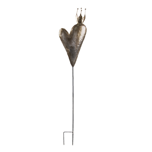 Clayre & Eef Tuinsteker hart 20x7x115 cm ijzer hartvormig kroon 1395694 large