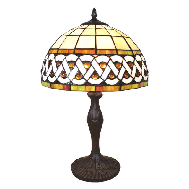 LumiLamp Tiffany tafellamp Ø 31x43 cm kunststof glas tiffany bureaulamp 1536960 large