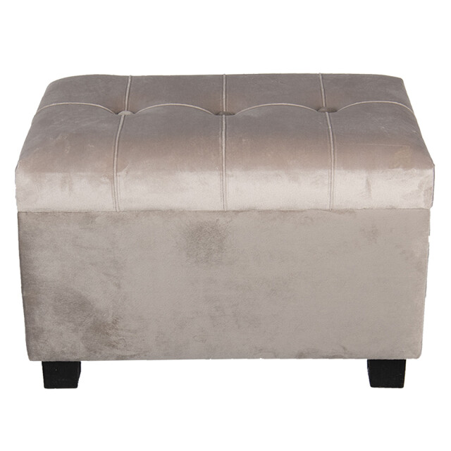 Clayre & Eef Poef 50x34x33 cm hout textiel rechthoek hocker 1089248 large