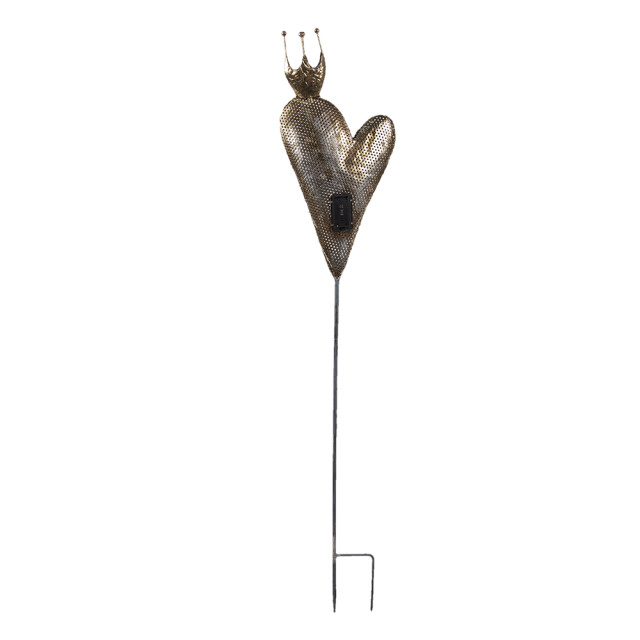 Clayre & Eef Tuinsteker hart 20x7x115 cm ijzer hartvormig kroon 1395694 large