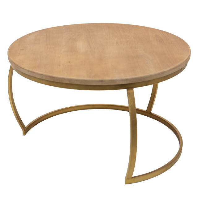 Clayre & Eef Bijzettafel Ø 62x37 cm ijzer hout 1975436 large