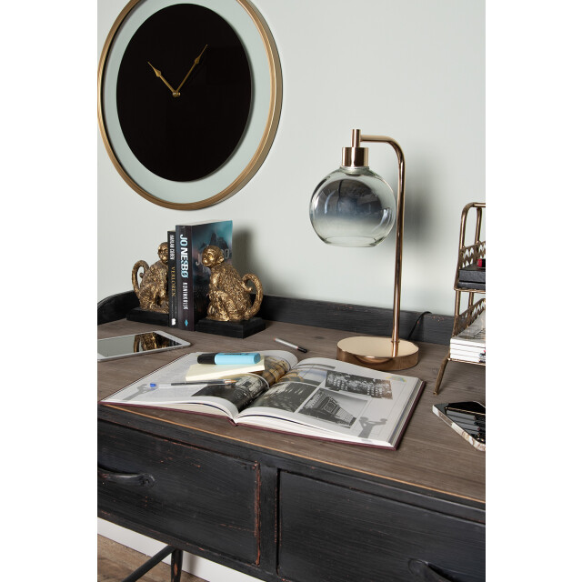 Clayre & Eef Wandklok Ø 60 cm goudkleurig ijzer glas muurklok 2443098 large