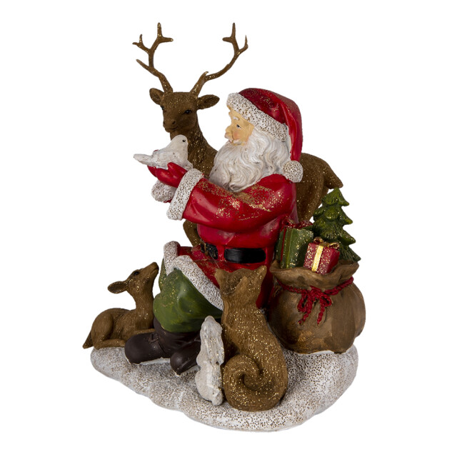 Clayre & Eef Beeld kerstman 18x13x19 cm bruin polyresin kerstdecoratie 1365315 large