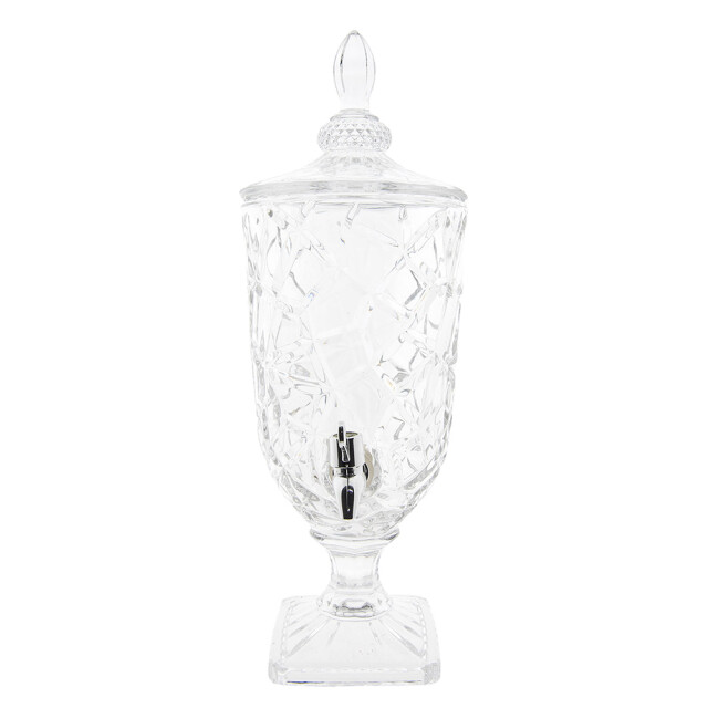 Clayre & Eef Sapkan met kraan en deksel 3000 ml glas rond waterkan 1097049 large