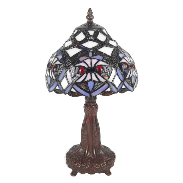 LumiLamp Tiffany tafellamp Ø 20x37 cm wit kunststof glas tiffany 1980514 large