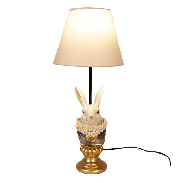 Clayre & Eef Tafellamp konijn Ø 23x53 cm kunststof bureaulamp 1936355 large