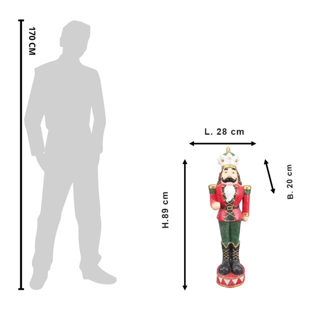 Clayre & Eef Beeld notenkraker 89 cm groen polyresin kerstdecoratie 2040834 large