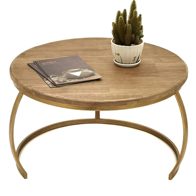 Clayre & Eef Bijzettafel Ø 62x37 cm ijzer hout 1975436 large