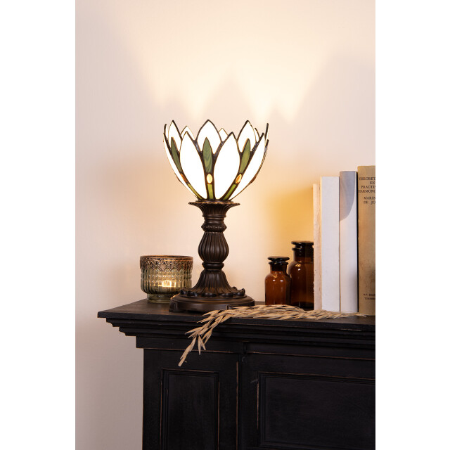 LumiLamp Tiffany tafellamp Ø 18x30 cm groen glas tiffany bureaulamp 2795663 large